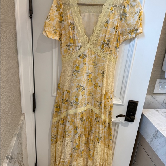 LoveShackFancy Tink Dress Size 6 Yellow Maxi Sundress - Picture 4 of 7